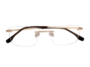 EXTRO 7007   GOLD METAL RIMLESS WITH GOLD TEMPLE