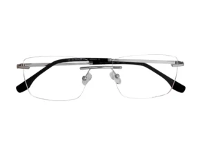 EXTRO 7007   SILVER METAL RIMLESS WITH SILVER TEMPLE