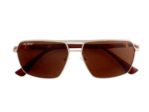 TOM HARDY RECTANGLE  SUNGLASS 3607 GOLD FRAME WITH BROWN POLARIZED C05